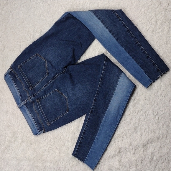 Pacsun Los Angeles Blue Medium Light Wash Color Block High Rise Raw Hem Jegging - Picture 11 of 11